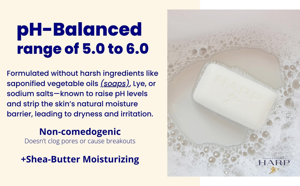Creamy lather forming on skin with HARP Vanilla Lavender Bar