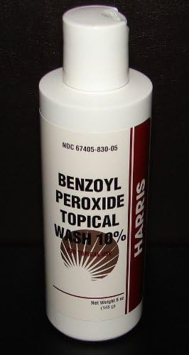 Harris Pharmaceuticals benzoyl peroxide 10% acne wash label detail for acne care