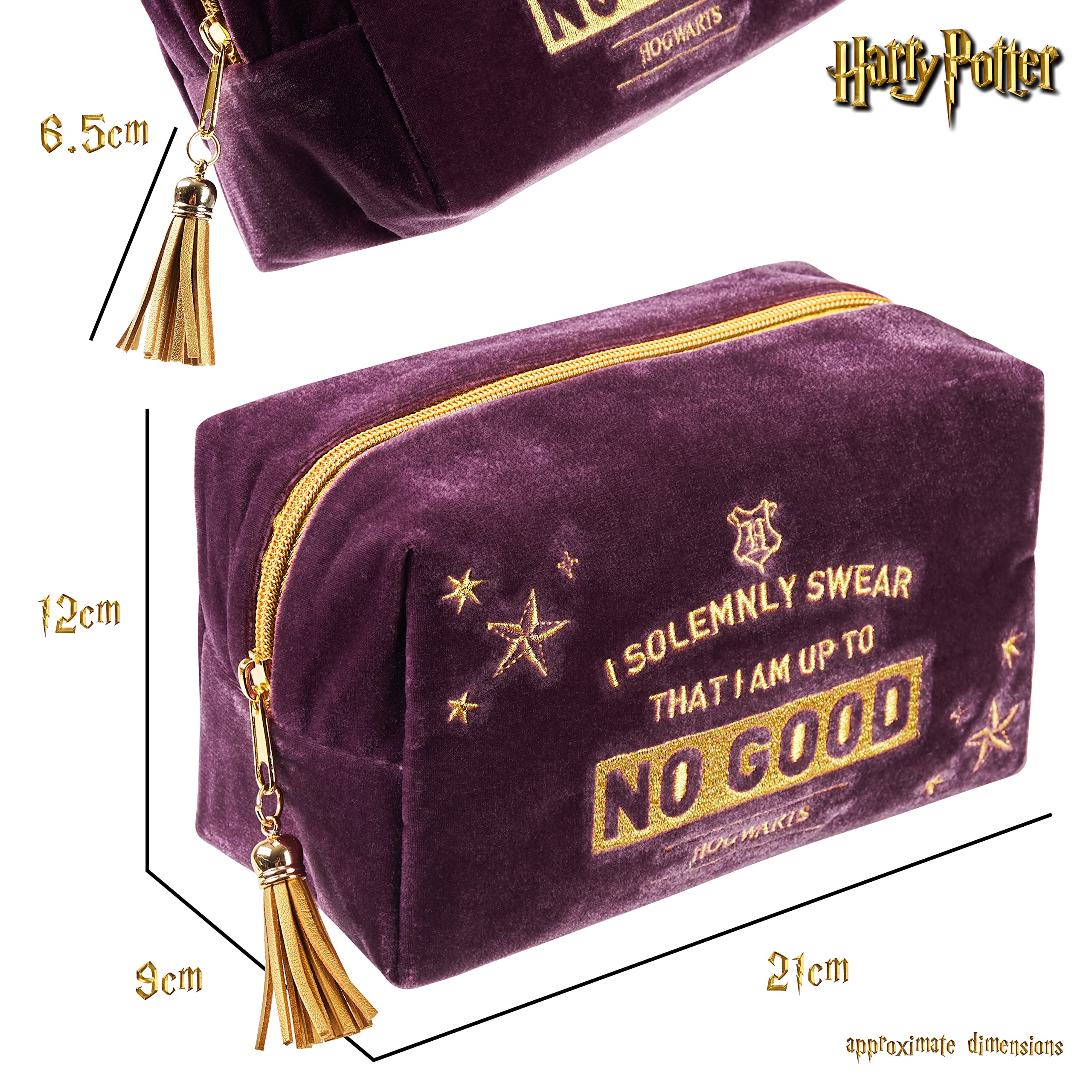 Harry Potter velvet makeup bag gift-ready for teens, women, and fans.