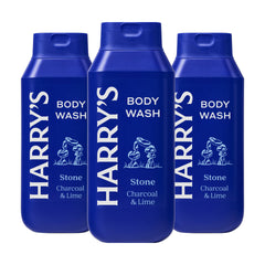 Harry's Men's Body Wash Stone bottle pour for a balanced cleanse that preserves natural oils.