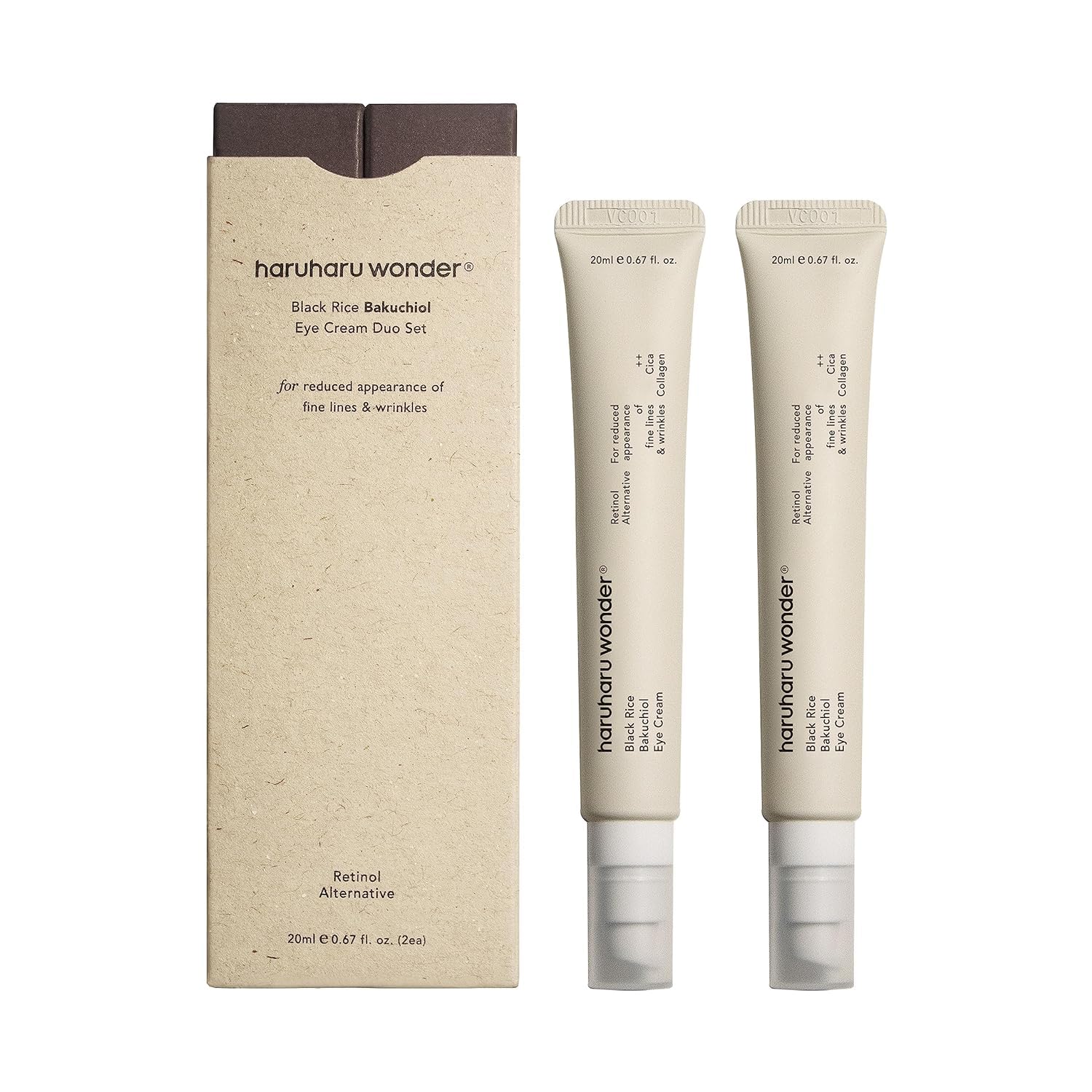 Haruharu Wonder Black Rice Bakuchiol Eye Cream bottle for smooth, hydrated eye area