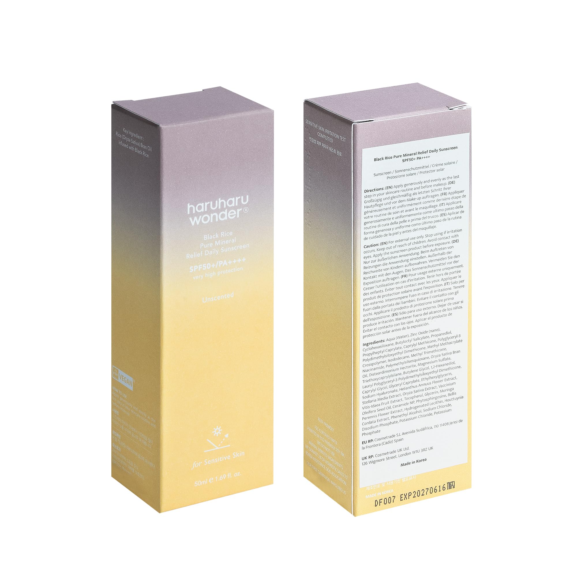 HARUHARU Wonder sunscreen suitable for sensitive skin and the whole family.