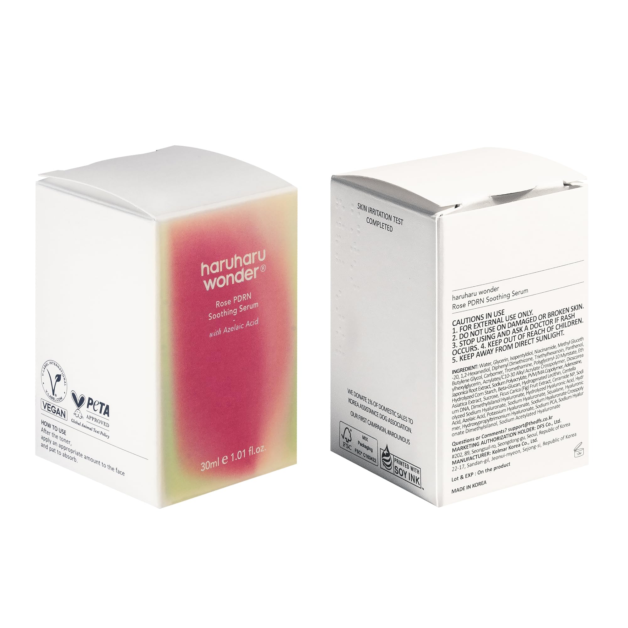 HARUHARU Wonder Rose PDRN serum application steps shows easy morning routine