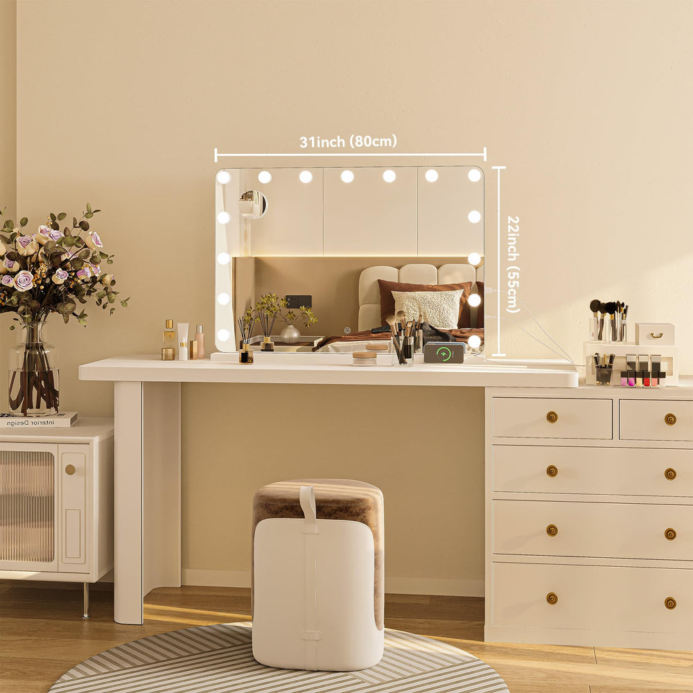 Hasipu LED makeup mirror with removable bulbs for easy replacements