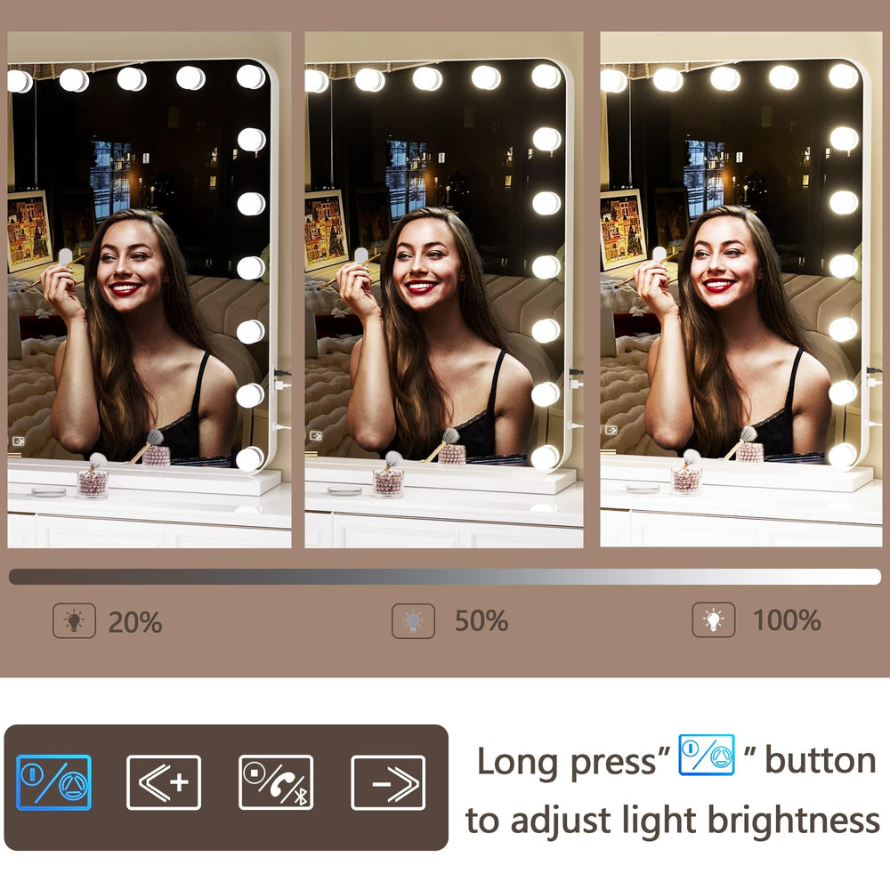 Hasipu vanity mirror desktop or wall mounting offers flexible setup.