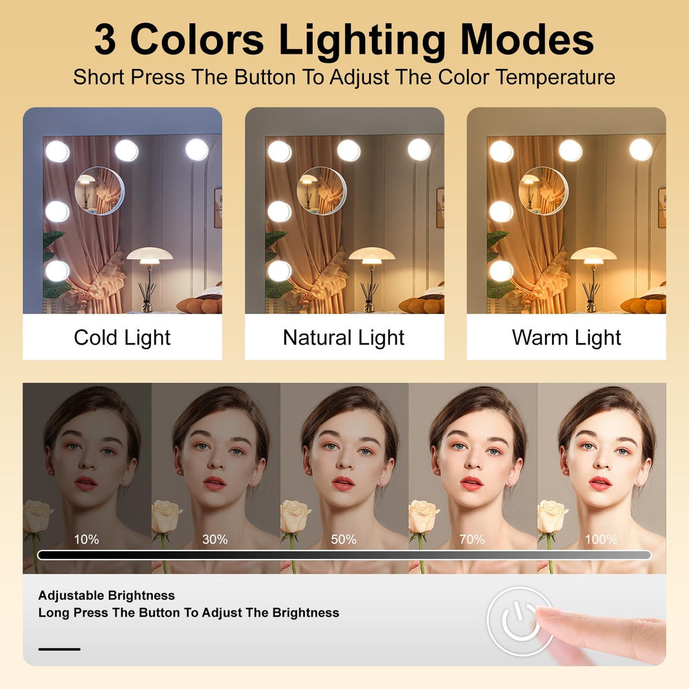 Hasipu vanity mirror dimmable LEDs to customize brightness