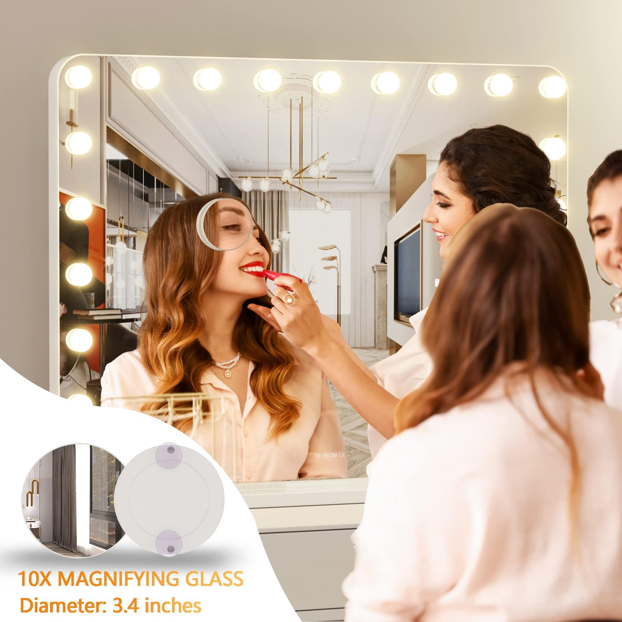 Hasipu vanity mirror provides three color modes for different makeup environments.