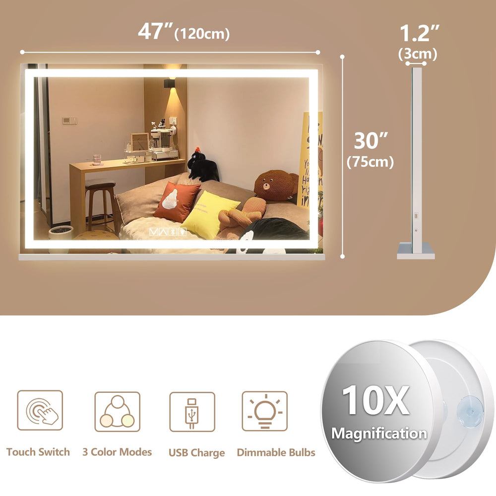 Hasipu vanity mirror offering three color modes to match lighting conditions