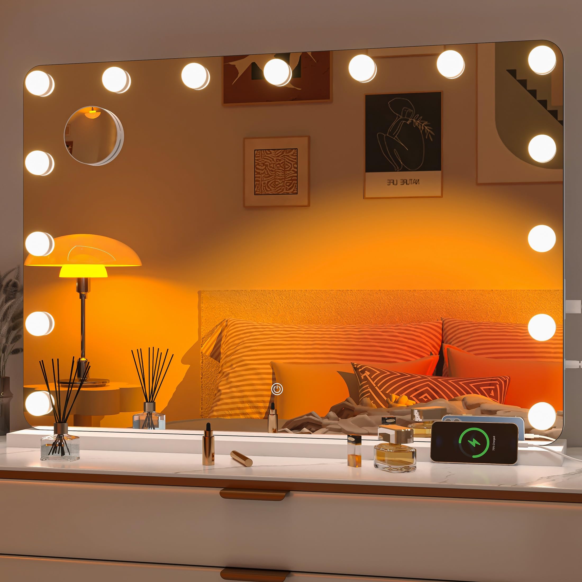 Hasipu vanity mirror with lights for bright, even makeup illumination