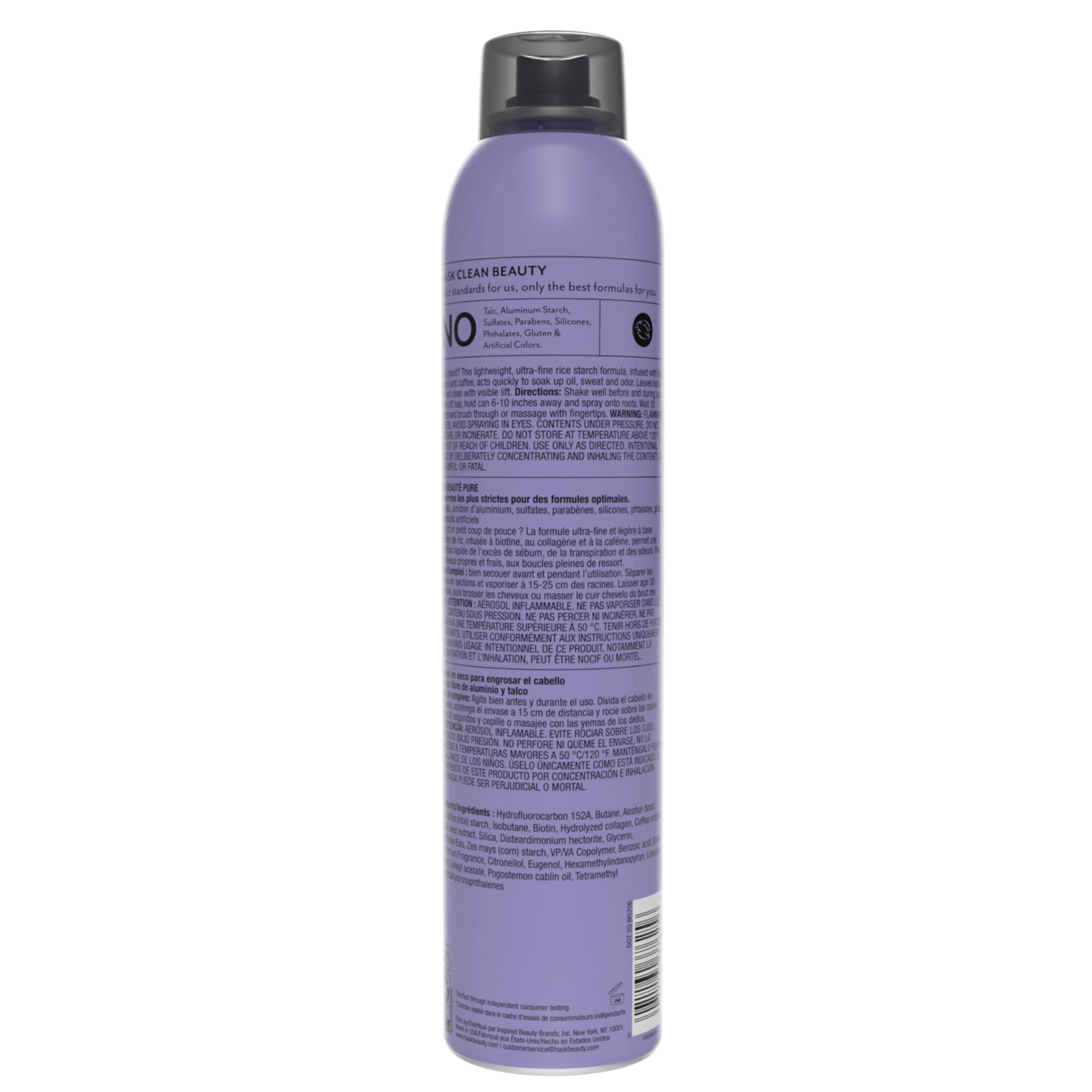 HASK Biotin Boost thickening dry shampoo oil absorption close-up