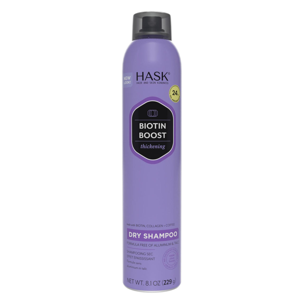 HASK Biotin Boost thickening dry shampoo bottle front for instant root volume