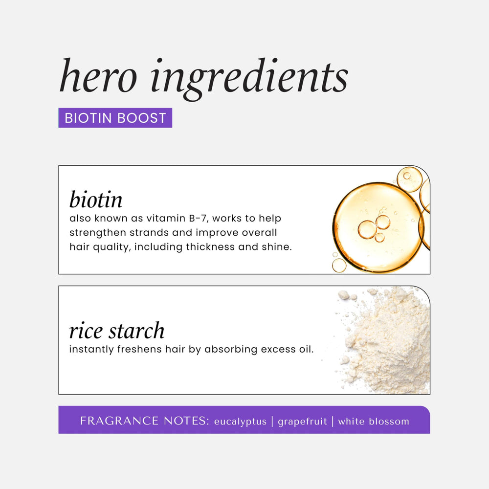 HASK Biotin Boost thickening dry shampoo root lift in action