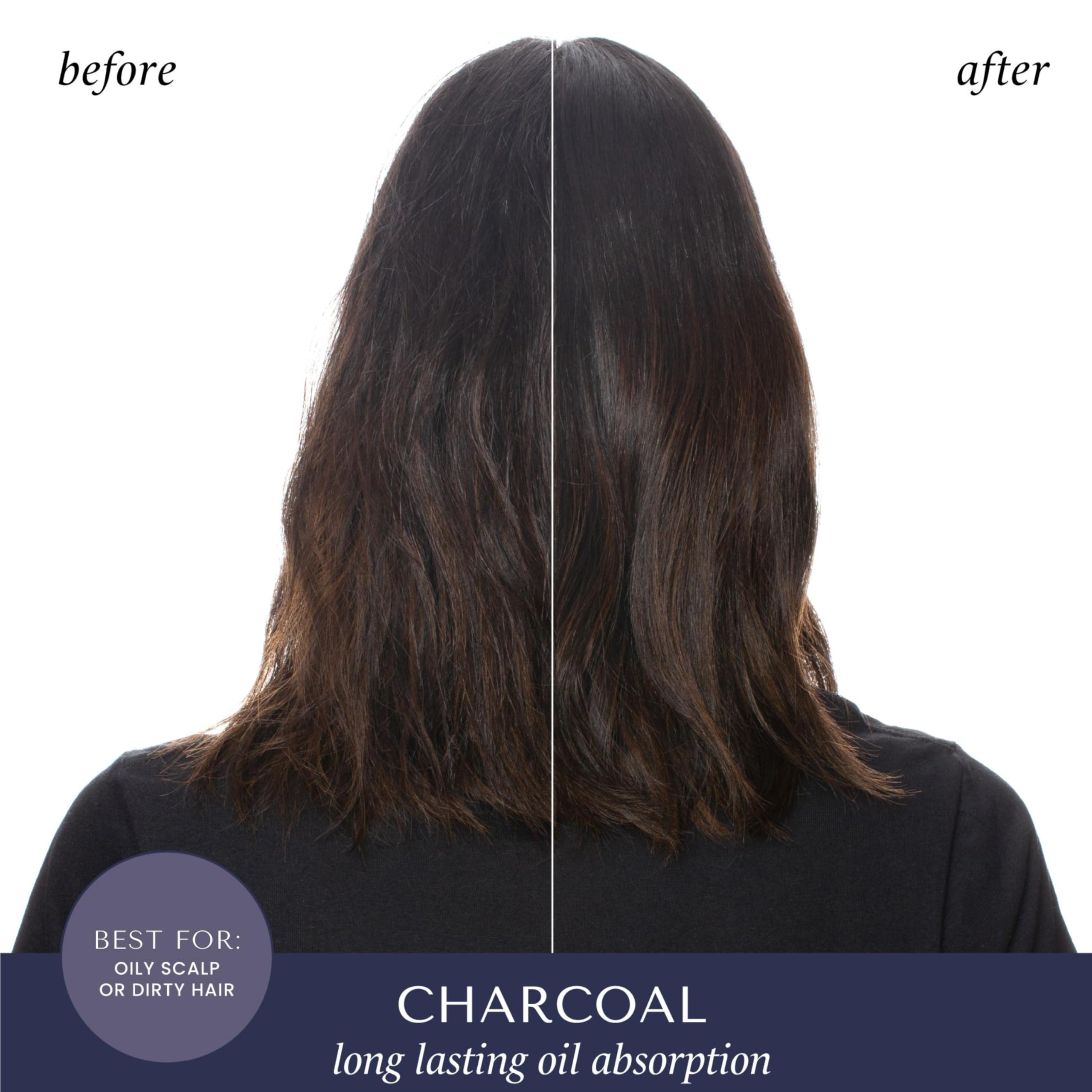 HASK Charcoal Purifying Dry Shampoo absorption closeup highlights oil control