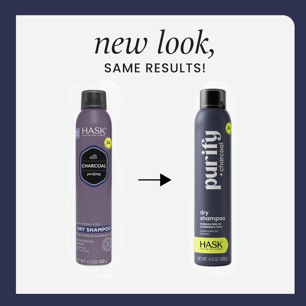 HASK Charcoal Purifying Dry Shampoo spray on roots boosts quick refresh