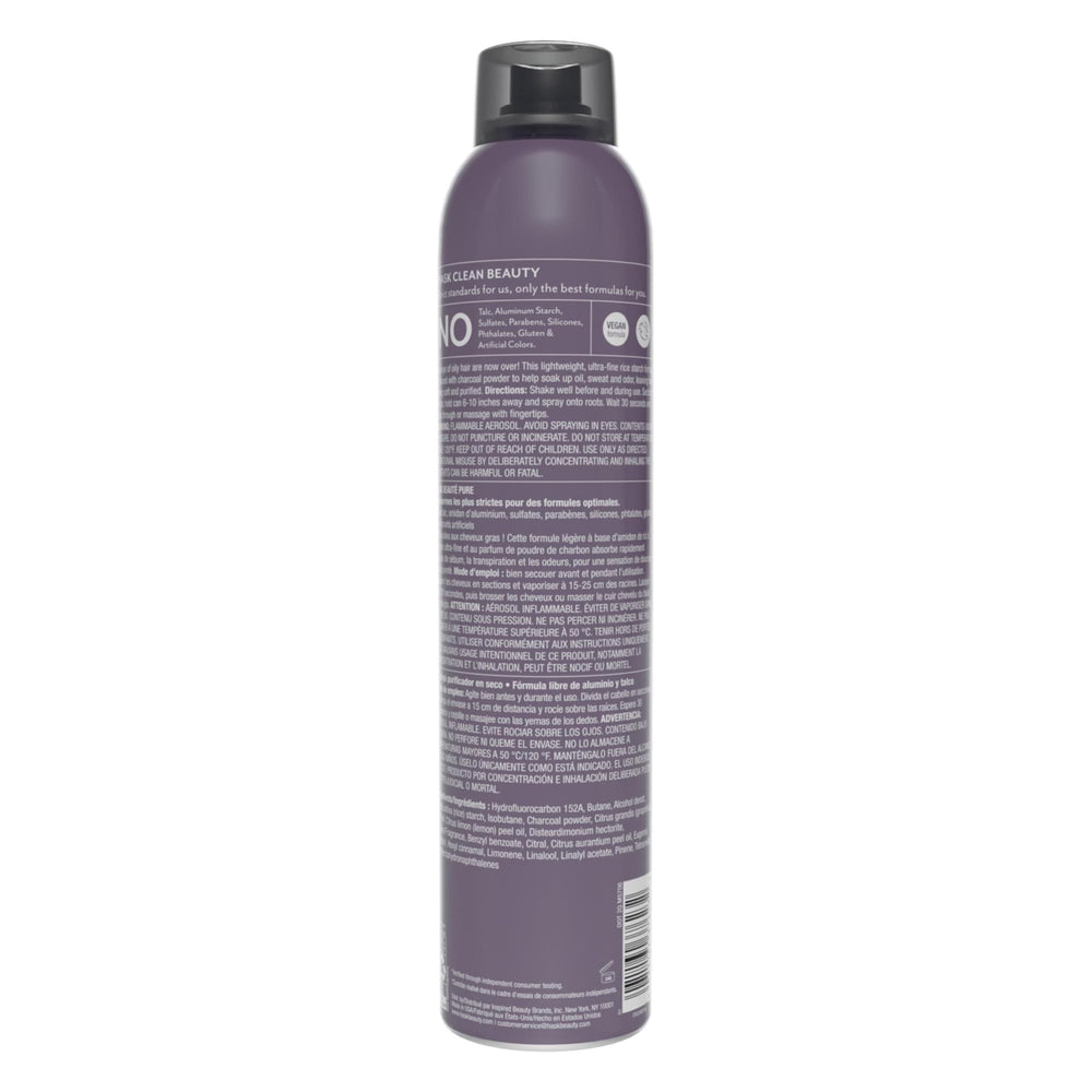 HASK Charcoal Purifying Dry Shampoo streak-free finish on styled hair