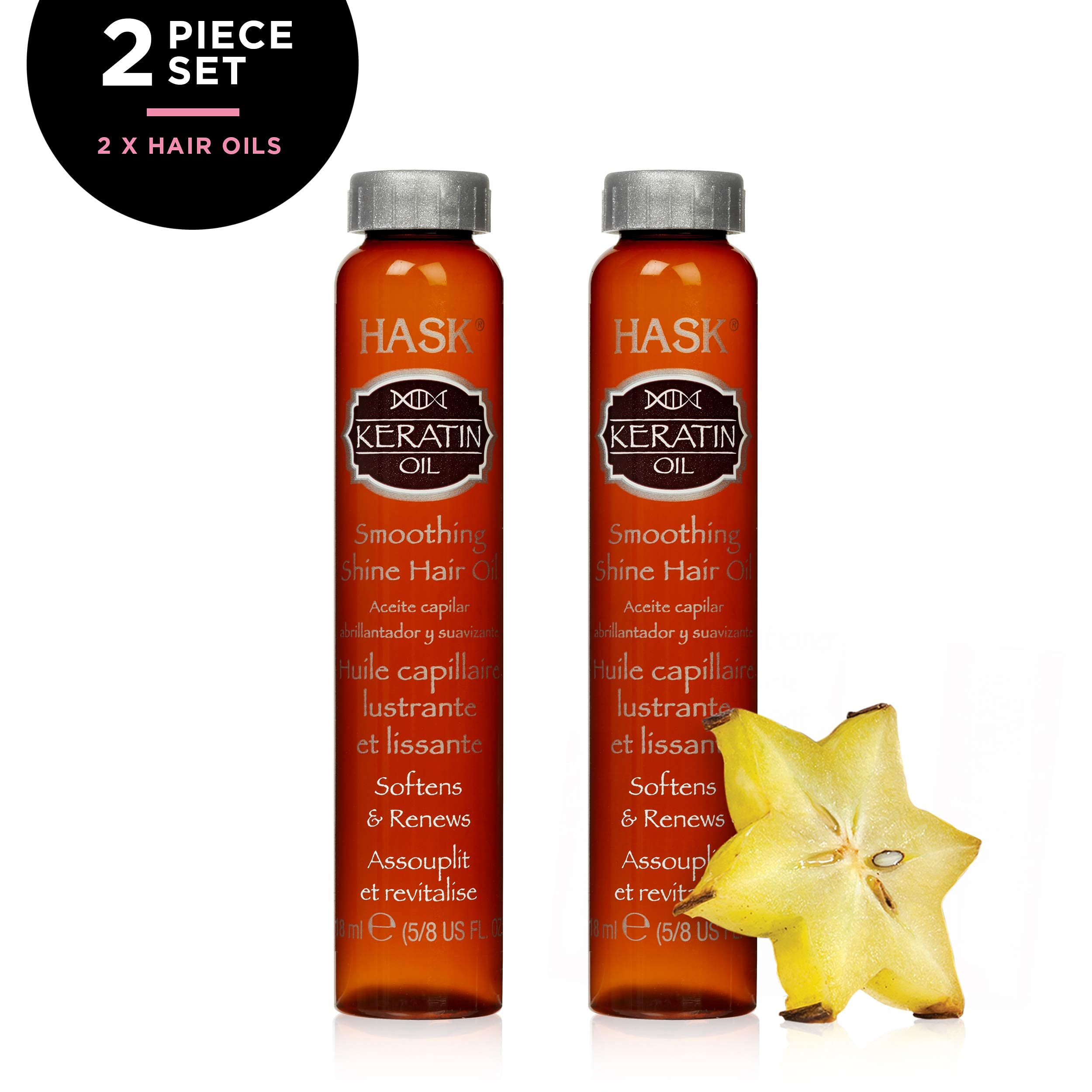 HASK packaging focus shows gluten-free, sulfate-free formulas in a clean color-safe option