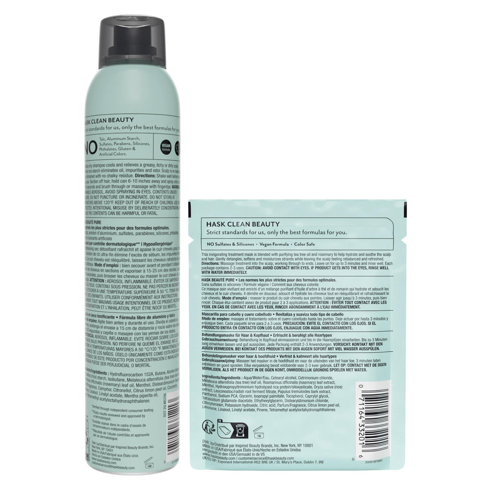 HASK sulfate-free and paraben-free formula supports color-safe care.