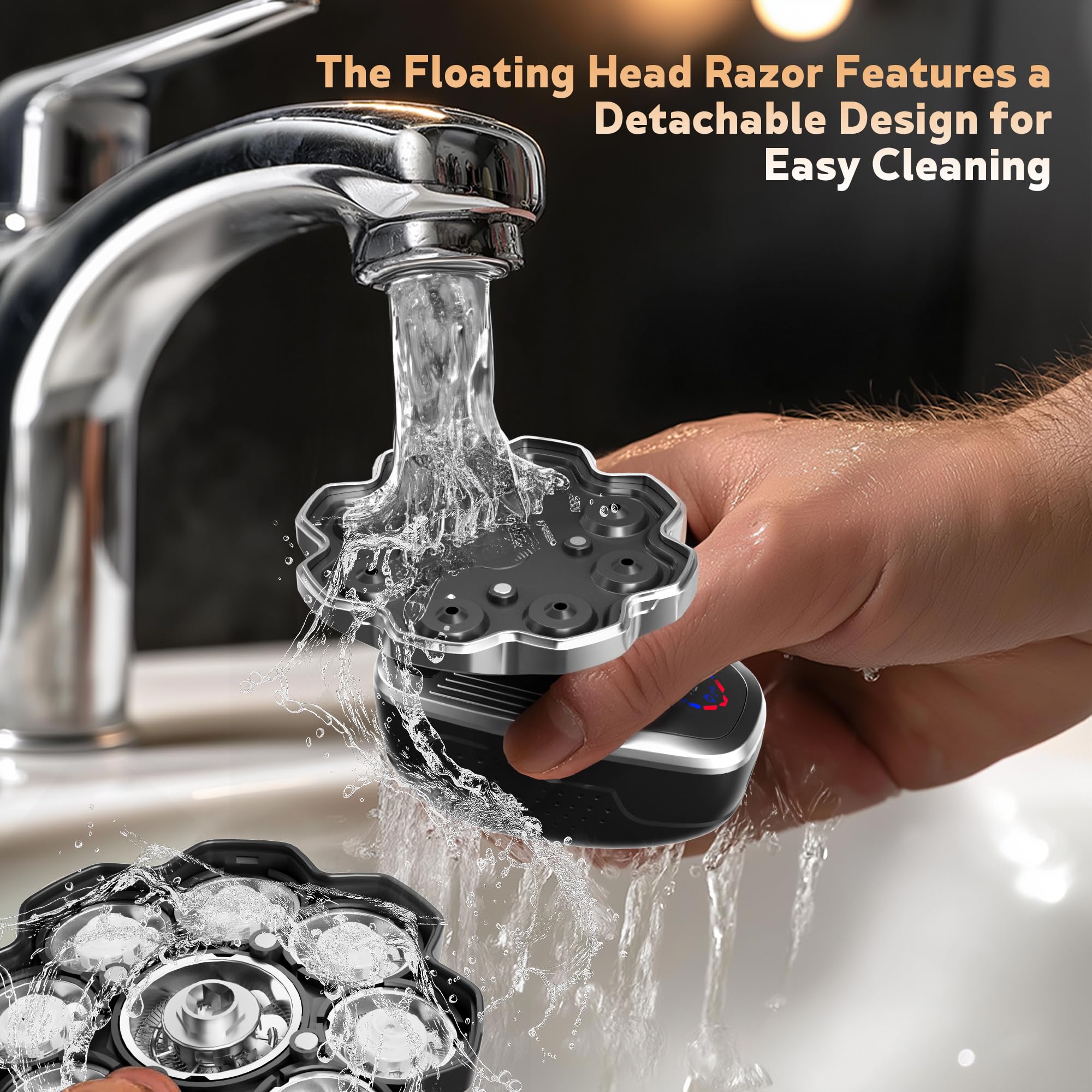 Haslife shaver with Type-C fast charging and digital power display.