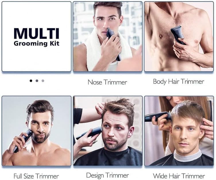 Hatteker 5-in-1 grooming kit for beard, hair, nose, and body trimming.