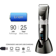 Hatteker Cordless Hair Trimmer Pro motor close-up showcases strong performance with quiet operation.