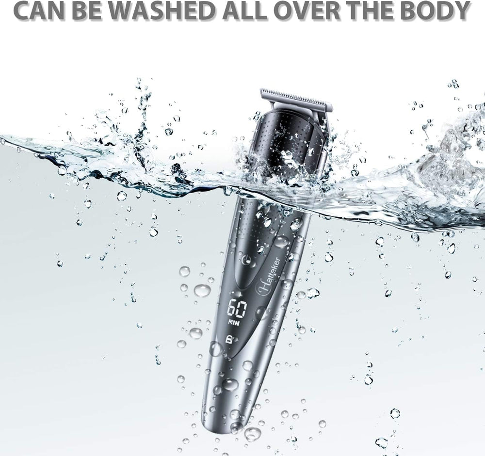 Hatteker precision steel blades deliver clean lines through thick hair.