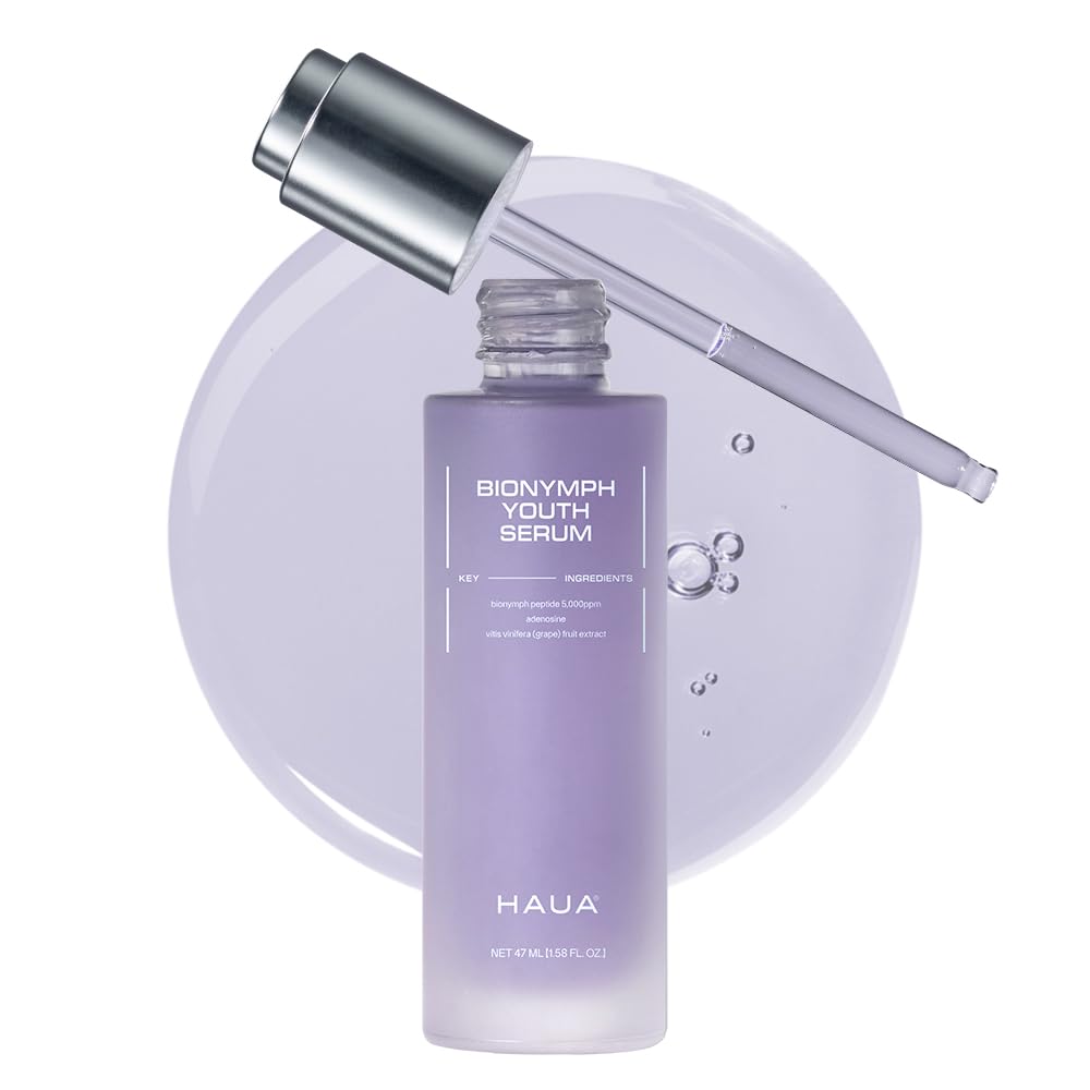 HAUA Bionymph Peptide Youth Serum bottle close-up showing premium packaging and hydration