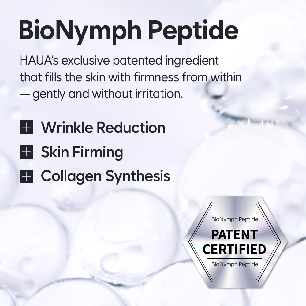 HAUA Bionymph Serum texture close-up highlighting silky, quick-absorb formula