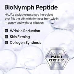 HAUA Bionymph Serum texture close-up highlighting silky, quick-absorb formula