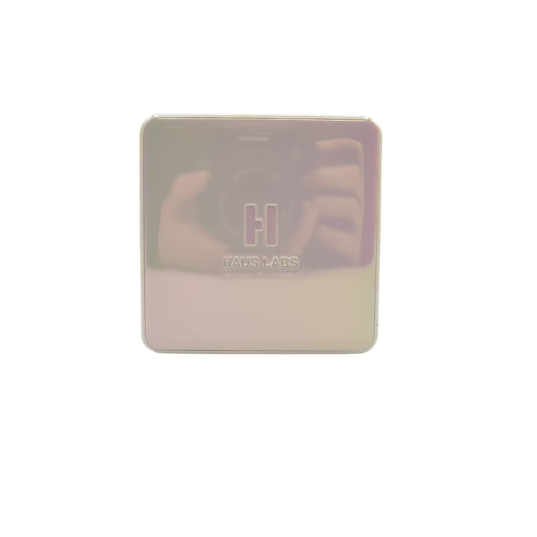 Radiant finish from Haus Laboratories Rose Quartz highlighter without heaviness.
