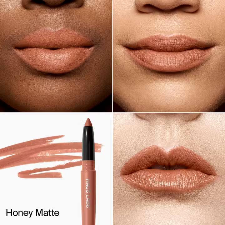 HAUS LABS Le Monster Lip Crayon application shot showing precise, buildable color.