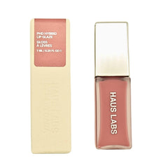 Haus Labs PhD Hybrid Lip Glaze Guava bottle showing soft pink gloss for hydrated, radiant lips