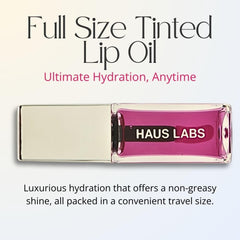 Haus Labs Lip Oil non-sticky shine provides comfortable lip radiance all day.