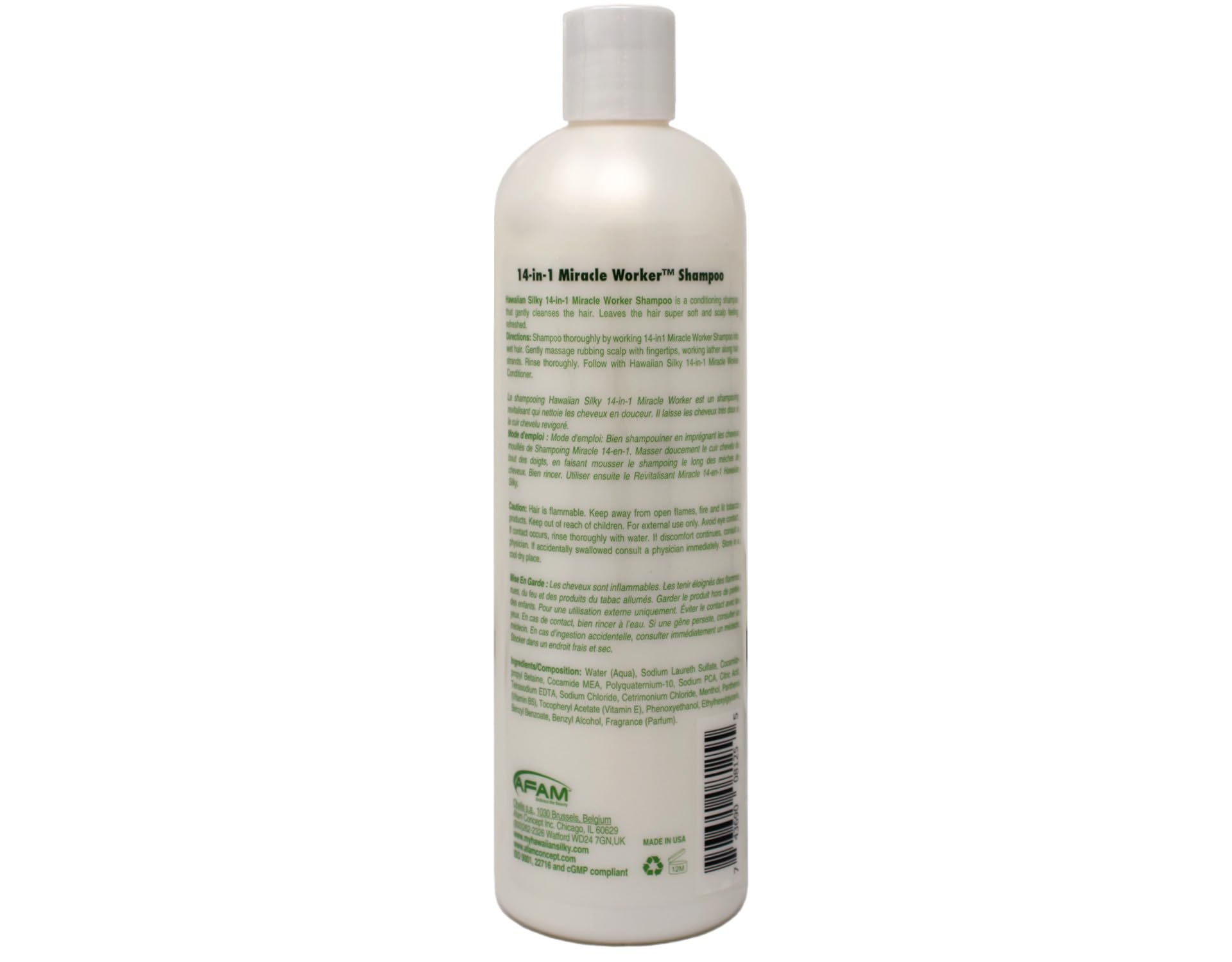 Pouring the 16 oz bottles of Hawaiian Silky Miracle Worker