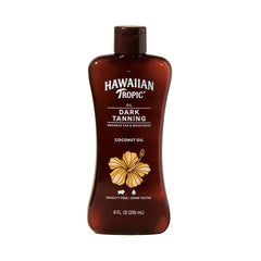 Hawaiian Tropic Dark Tanning Oil bottle for outdoor tanning