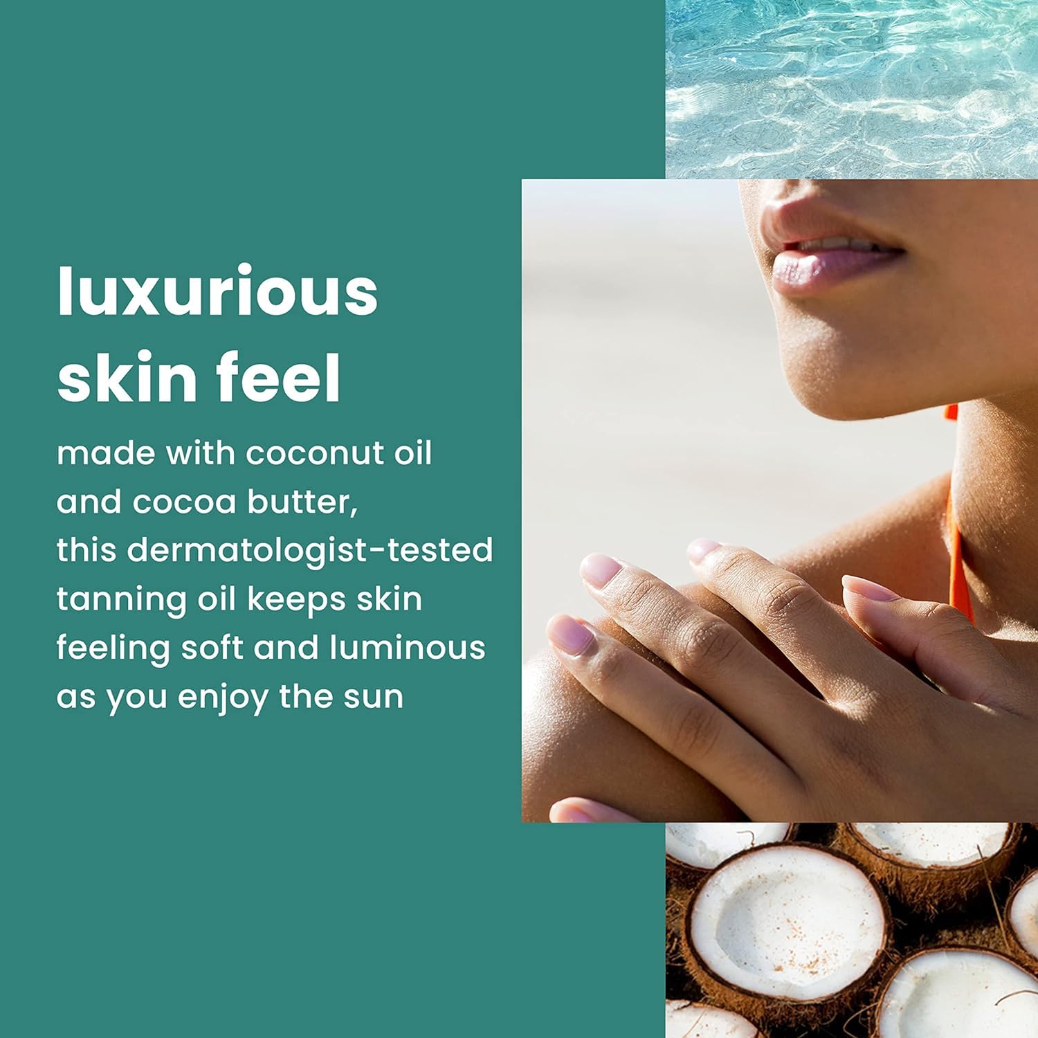 Hawaiian Tropic Dark Tanning Oil fragrance evokes coconut island aroma.