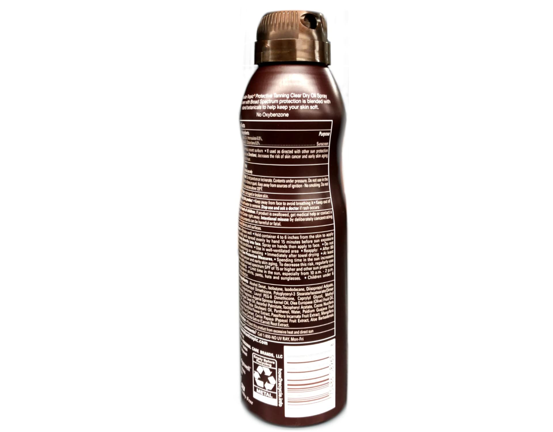 Hawaiian Tropic spray highlights rich oils and Aloe Vera