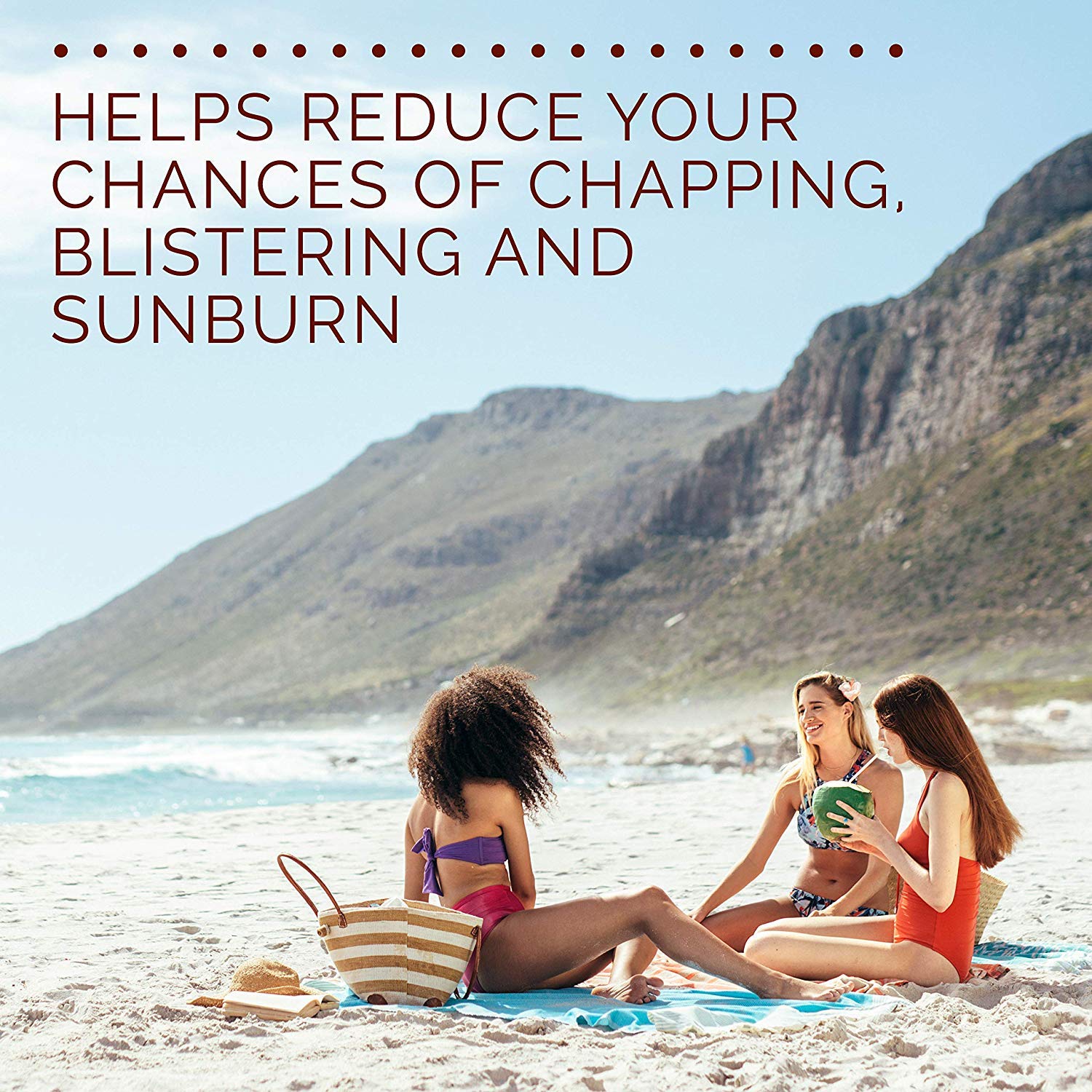 Hawaiian Tropic lip balm 4 g size, compact for travel.