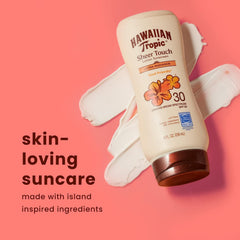 Close up of quick absorption with Hawaiian Tropic Sheer Touch SPF 15 lotion