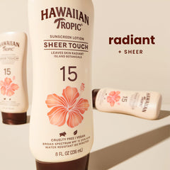 Close-up of Hawaiian Tropic Sheer Touch texture showing light sheen