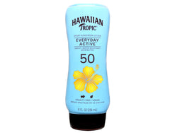 Hawaiian Tropic SPF 50 bottle cap close-up showing sun protection