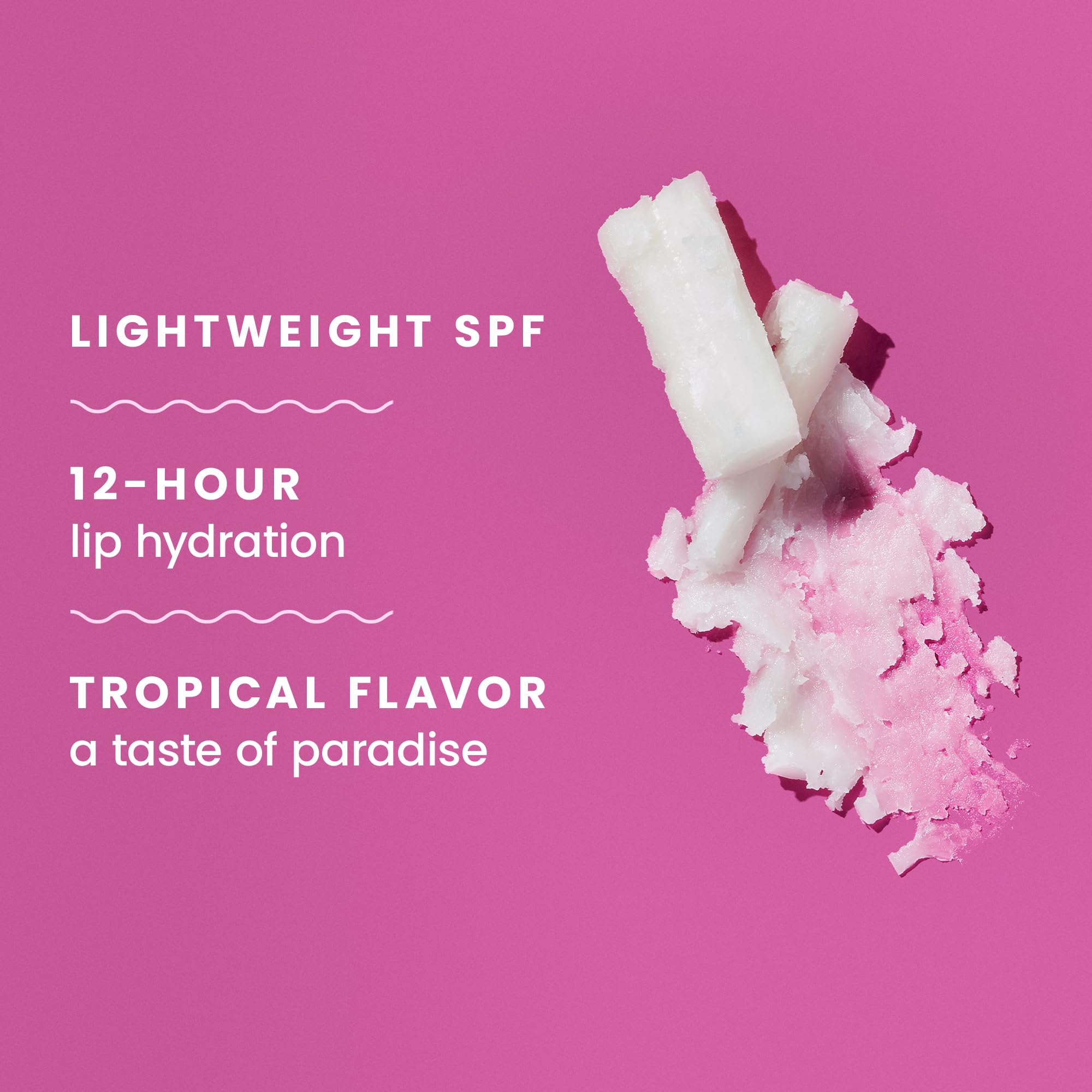 Hawaiian Tropic Tropical Lip Balm SPF 30 applied on lips delivering hydration and protection