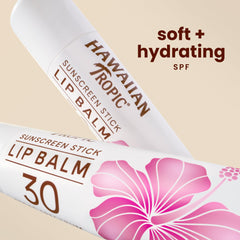 Hawaiian Tropic Tropical Lip Balm SPF 30 cap-twist in a portable pack