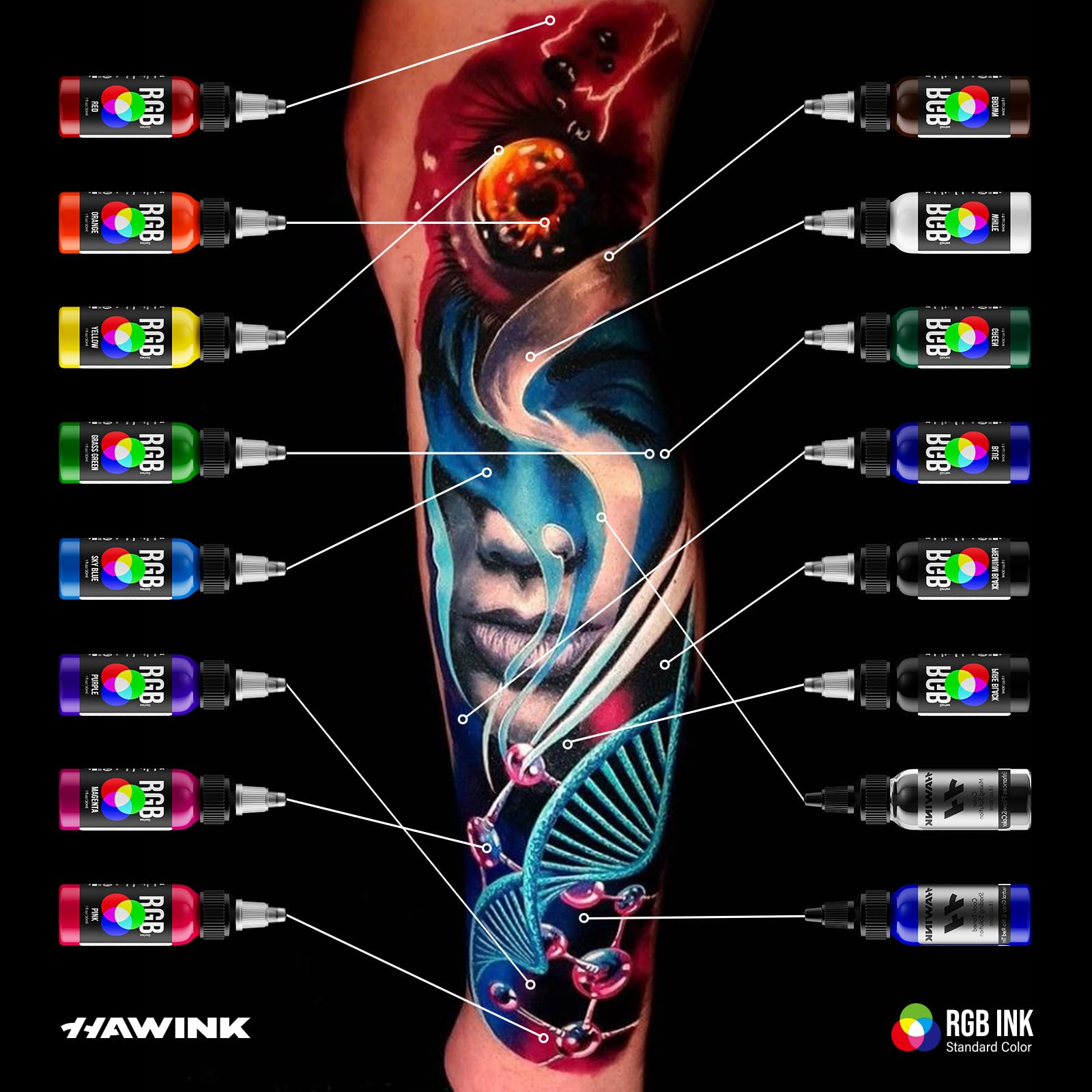 HAWINK product labeling and safety seal indicating quality control.