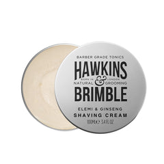Hawkins & Brimble shaving cream jar close-up for a smooth, irritation-free shave