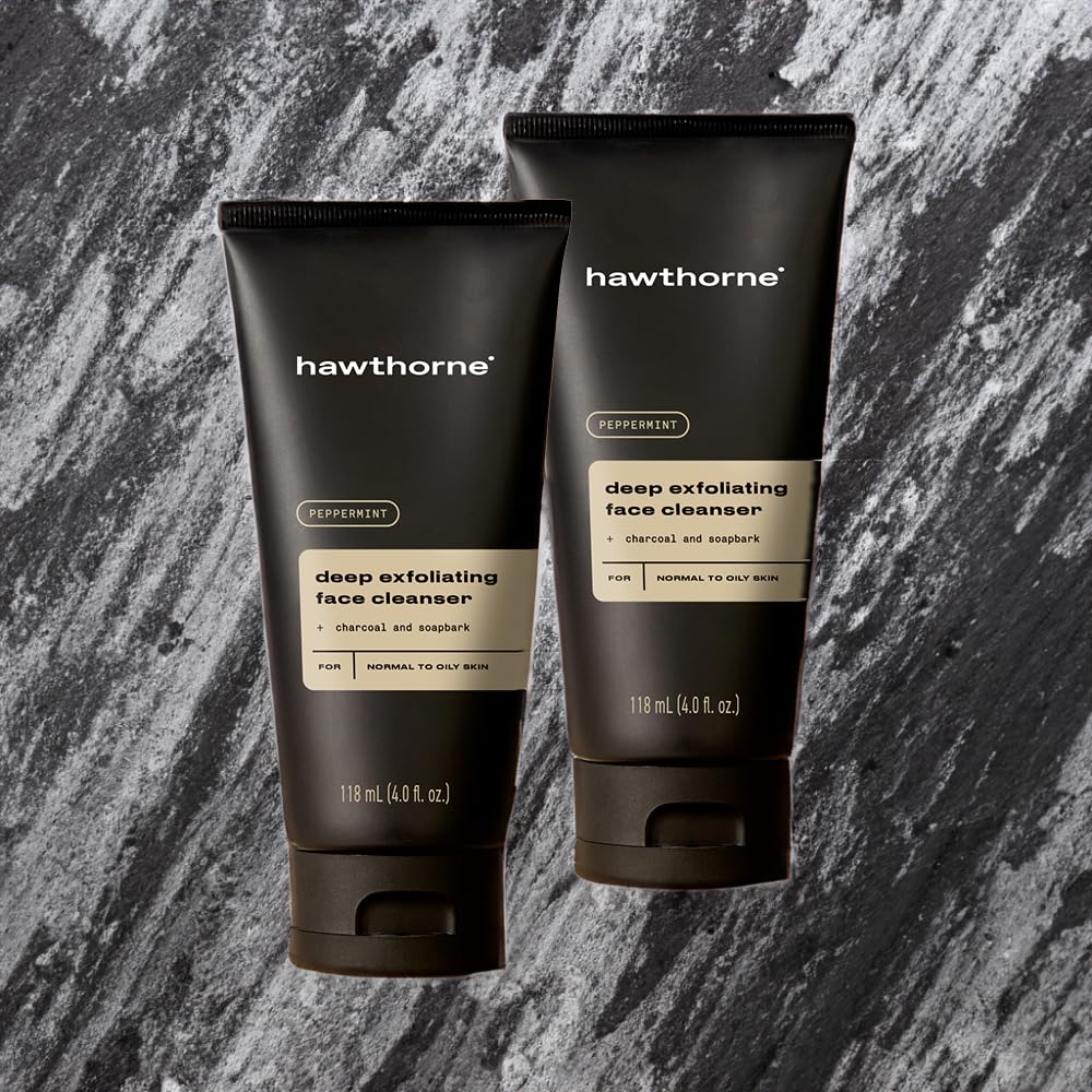 Hawthorne Deep Exfoliating Charcoal Face Wash deep-clean pores and impurities.
