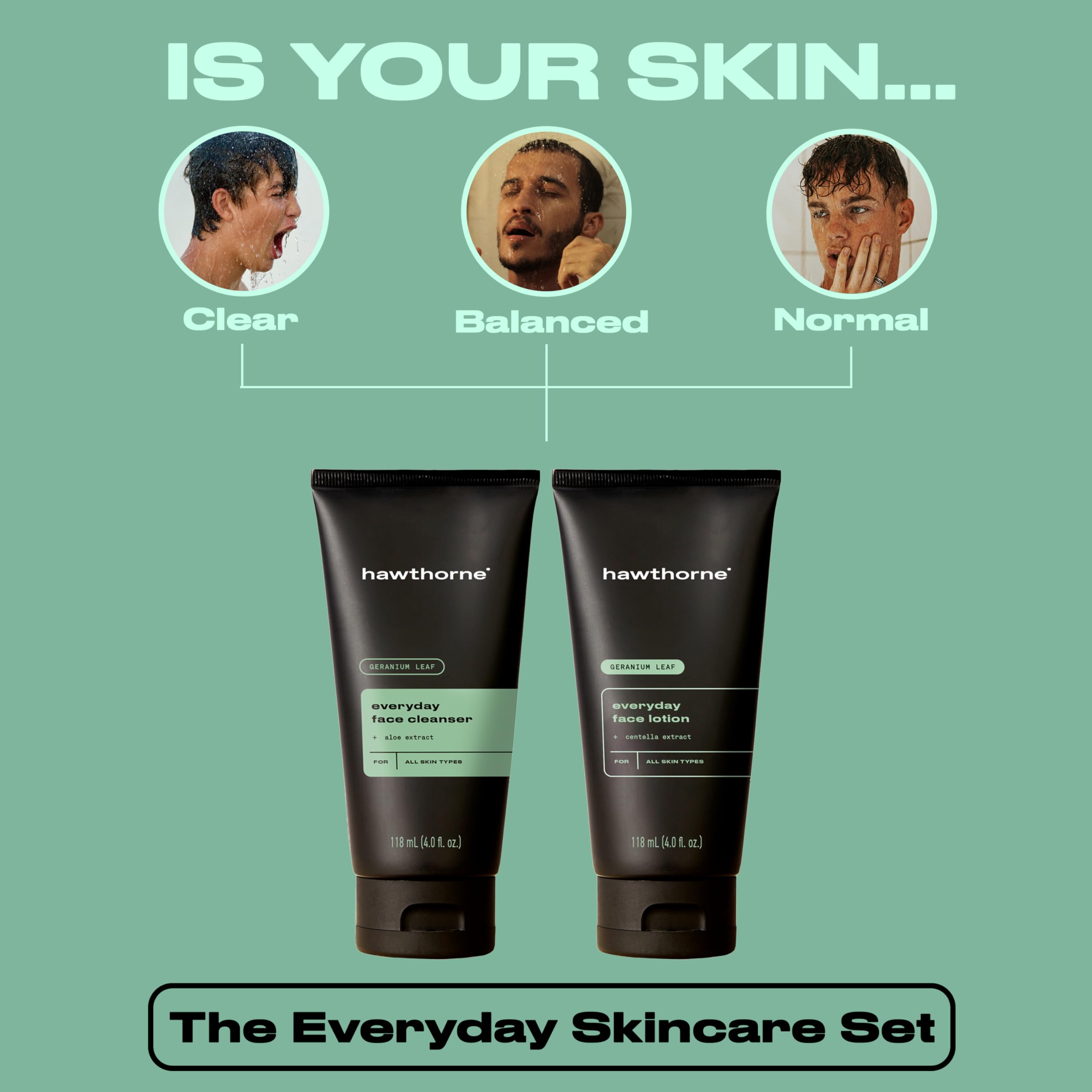 Hawthorne Everyday Face Wash Cleanser image showing application for pore-cleansing start