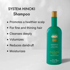 Hayashi Hinoki Shampoo scalp-application demonstrates even distribution and soothing cleanse