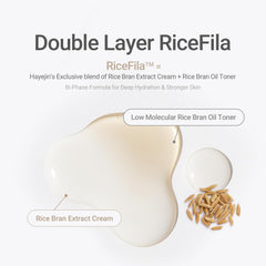HAYEJIN RiceFila featuring peptides for subtle firming support.