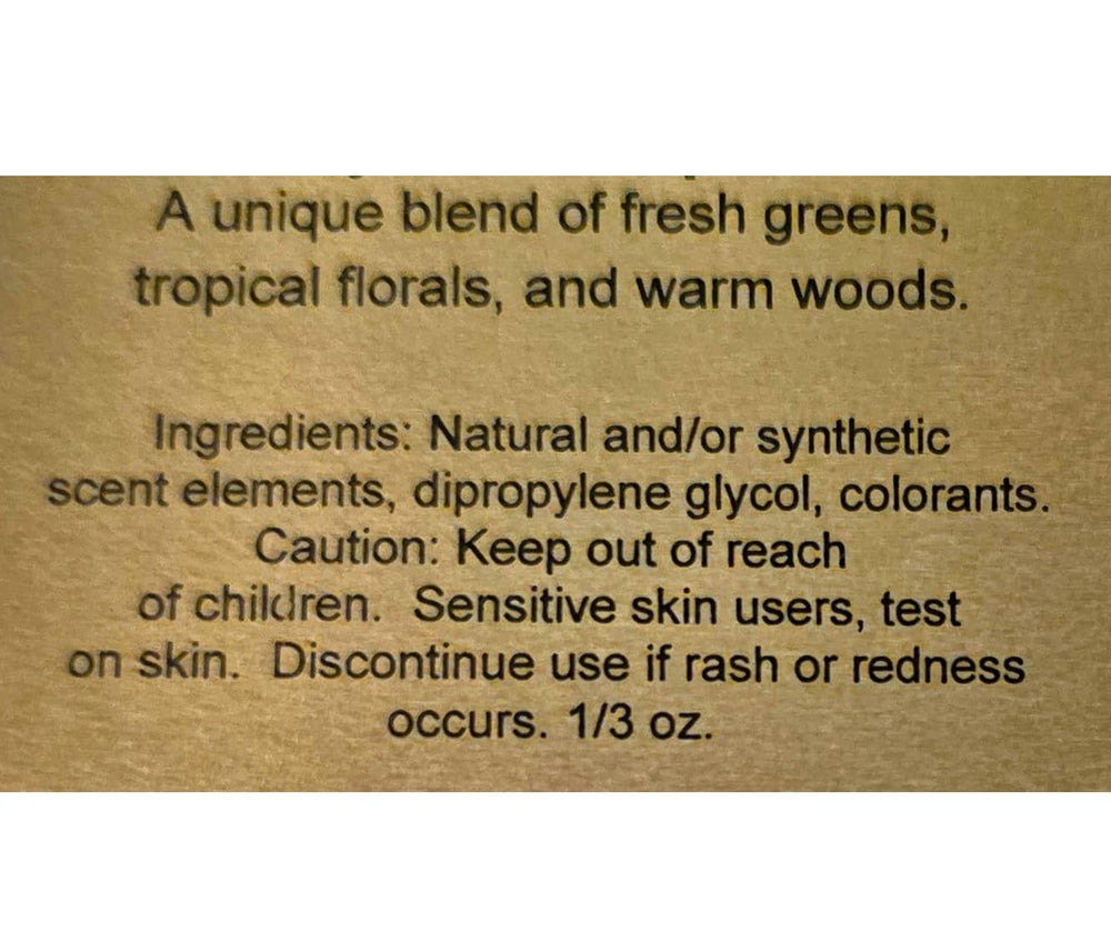 Note-profile chart for Hayward Enterprises perfume oil showing top to base notes.