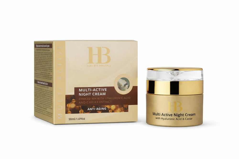 H&B Dead Sea Minerals Day Cream bottle closeup, showcasing hydration for daily skin comfort
